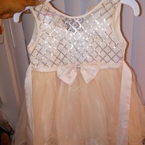 Peach equin formal dress for alittle girl